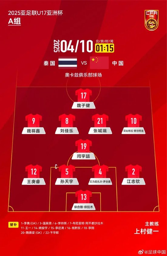 布尼亚明传射建功 U17国少2比0泰国取首胜