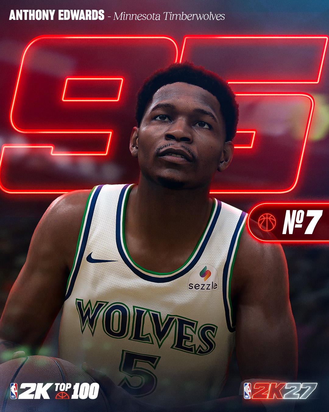 NBA2K27前十能力值公布：亚历山大文班约基奇97并列第一，库里杜兰特93